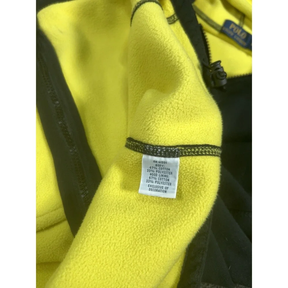 Polo Ralph Lauren Full Zip Hoodie Men's 2XL Black Pony Drawstring Fleece